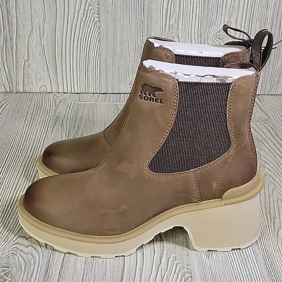 Sorel Hi-Line Heel Chelsea Boots Umber Ceramic Womens Size 9 NEW - Picture 6 of 13